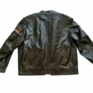 Tag Heuer Black Biker Cafe Racer Leather Jacket for Men Vintage Real Sheepskin 4