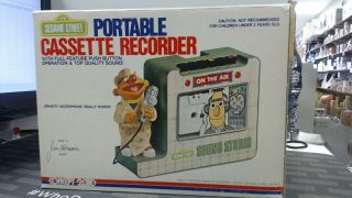 Vintage Sesame Street Portable Cassette Recorder 1977 Ernie W/ Box