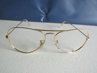 Nos Vintage Nos B&l Ray Ban Aviator Gp Sunglass Eyeglass Frame 58[]14 Usa