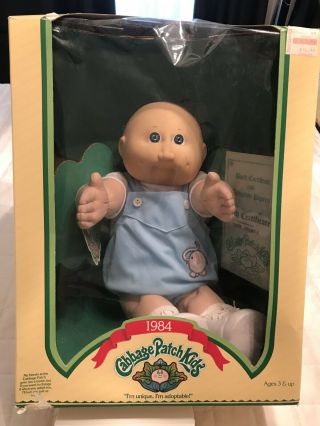 Vintage 1984 Cabbage Patch Doll In The Box Cecil Joshua With Adoption Papers