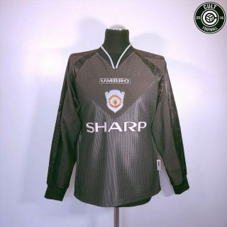 SCHMEICHEL 1 Manchester United Vintage Umbro CL Football Shirt 1998/00 (Y) (S) 2