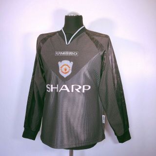 SCHMEICHEL 1 Manchester United Vintage Umbro CL Football Shirt 1998/00 (Y) (S) 4