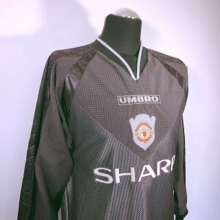 SCHMEICHEL 1 Manchester United Vintage Umbro CL Football Shirt 1998/00 (Y) (S) 5