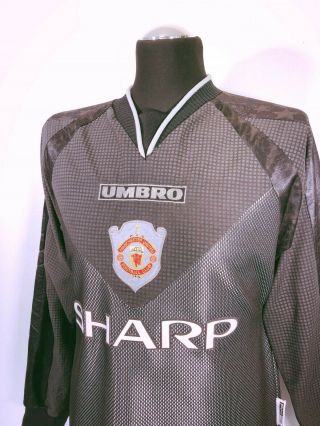 SCHMEICHEL 1 Manchester United Vintage Umbro CL Football Shirt 1998/00 (Y) (S) 6