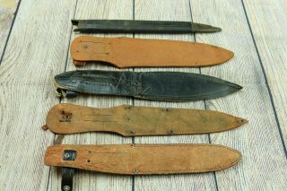 Group of 5 WW2 World War 2 Leather Dagger Sheaths - USA UK GERMANY 6