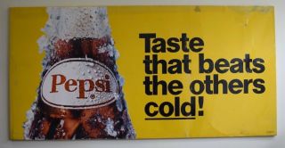 Vintage 1968 Pepsi Cola 1960’s 10ft X 5ft Giant Huge Large Metal Sign