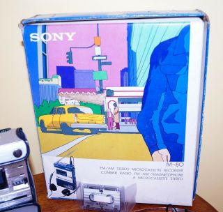 Vintage NOS 1982 Sony M - 80 MicroCassette Player Recorder w/ AM/FM Radio Walkman 5