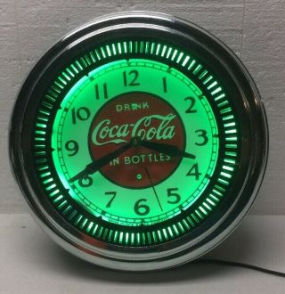 Vintage Coca Cola Neon Spinner Clock / Gas Oil / Soda / Sign / Service Station 4