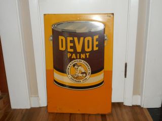 Rare Vintage Stout Devoe Paints Native American Indian Advertising Sign