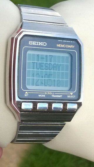 Seiko Memo Diary Vintage Lcd Digital Watch Uw02 - 0010 - Lovely Example