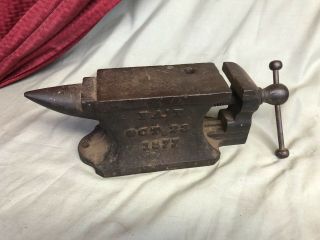 Charles Parker No.  3 Bench Anvil Vise 1877 Antique Vintage Rare Blacksmith 12