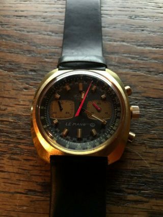 Lejour Lemans Vintage Swiss Valjoux 7733 Chronograph Watch Rare
