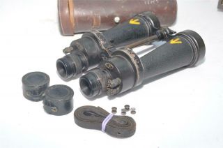 Vintage Barr & Stroud Cf41 7x50 British Ww2 Military Binocular C/w Leather Case