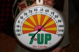 Vintage 1971 7up 7 Up Peter Max Soda Pop 12 " Metal Thermometer Sign