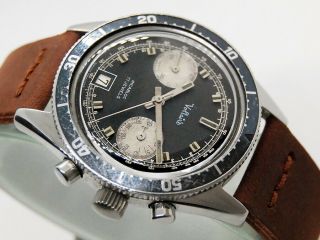 Vintage 60´s VOLTAIRE Chronograph Yema Daytona Valjoux 7734 Diver ' s 100m SSteel 7