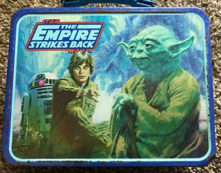 VINTAGE LUNCH BOX STAR WARs EMPIRE STRIKES BACK 1980 & WITH THERMOS 5