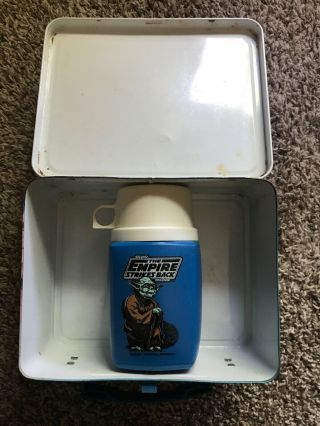 VINTAGE LUNCH BOX STAR WARs EMPIRE STRIKES BACK 1980 & WITH THERMOS 6