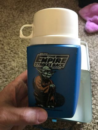 VINTAGE LUNCH BOX STAR WARs EMPIRE STRIKES BACK 1980 & WITH THERMOS 8