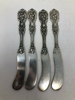 Reed & Barton Francis I Sterling Silver Set Of 4 Butter Knives 5 7/8  S " Mono