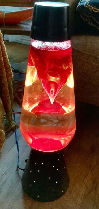 Large Lava Lamp Retro Dimmer Switch Vintage Mid Century Funky Red
