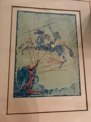 Salvador Dali Rare Color Lithograph Joan Of Arc Signed Numbered 68/75