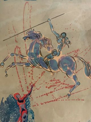 Salvador Dali Rare Color Lithograph Joan of Arc Signed Numbered 68/75 3