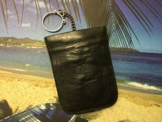 Vintage Porsche 911 Or 912 Black Leather Key Pouch,  Key Chain