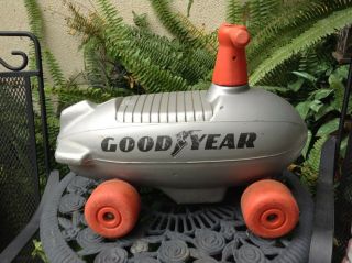 Vintage Tomy Goodyear Zeppelin Blimp Airship Ride On Toy 1970s Rare