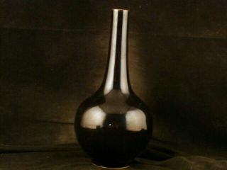 8.  3 Inches Wonderful Chinese Ming Dy Tianqi Black Glaze Porcelain Vase Saa001