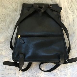 COACH Vintage Black Soft Leather Drawstring Turnlock Daypack Backpack 9791 USA 4