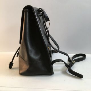COACH Vintage Black Soft Leather Drawstring Turnlock Daypack Backpack 9791 USA 5
