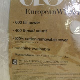 Charter Club Standard Pillow European White Down Firm Support L96074 6