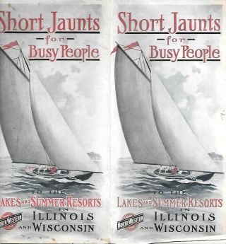 1902 & 1913 Vintage Chicago & North - Western Railroad Train Timetables & Resorts