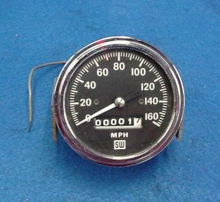 Vintage Stewart Warner Speedometer Odometer Chevy Ford Gasser Hot Rod Scta 160