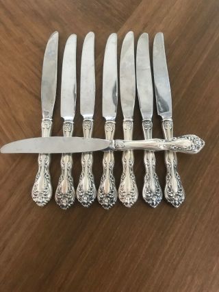 Alvin Chateau Rose Sterling Flatware Set Of 8 Dinner Knives