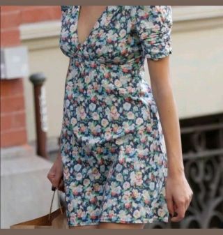 Rare Vintage Kate Moss Topshop Alexa Chung Floral Iconic Pansy Tea Dress Uk8 Bp9