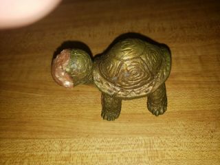 Russ Berrie OILY JIGGLER Green and Beige Turtle - 1969 - Missing Tail,  Cut Neck 3