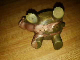 Russ Berrie OILY JIGGLER Green and Beige Turtle - 1969 - Missing Tail,  Cut Neck 6