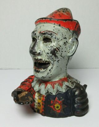 Antique Humpty Dumpty Clown Cast Iron Mechanical Bank Shepard Hardware