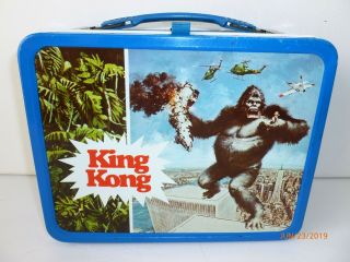 1977 Vintage KING KONG Metal LUNCH BOX and THERMOS 2