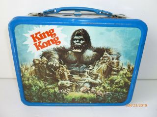 1977 Vintage KING KONG Metal LUNCH BOX and THERMOS 3