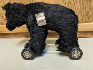 Grisly German Mohair Bear Pull Toy On Wheels