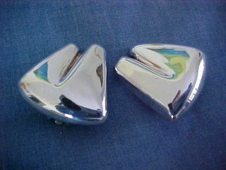 FREDERIC JEAN DUCLOS STERLING SILVER EARRINGS PUFFY ON WAX CLIP - ON STYLE 925S 6