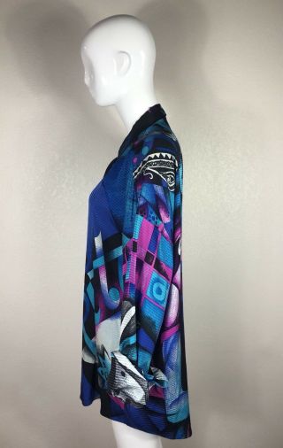 Rare Vtg Gianni Versace Picasso Print Blue Silk Shirt Sz XXL 54 3