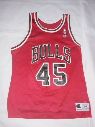 Vintage Rare Nba Michael Jordan 45 Chicago Bulls Champion Jersey Size 44