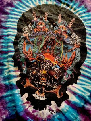 Vtg Grateful Dead Tie Dye T Shirt Sz Xl Drums & Space 1991 Jester Fotl Usa Rare