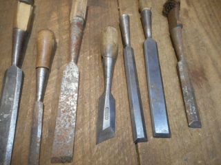 L4379 Vintage & Antique Wood Chisels - Some need TLC - 2 Stanley,  Etc 4