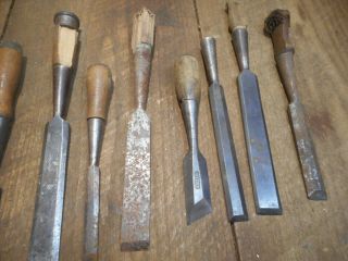 L4379 Vintage & Antique Wood Chisels - Some need TLC - 2 Stanley,  Etc 5