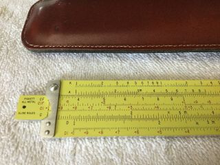 Vintage 1959 Pickett N - 1006 - ES Metal Slide Rule TRIG Brown Leather Clip On Case 5