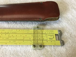 Vintage 1959 Pickett N - 1006 - ES Metal Slide Rule TRIG Brown Leather Clip On Case 6